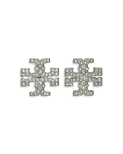 Tory Burch Kira Pave Double T Stud Earrings