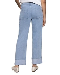 Luna Mid Rise Wide Leg Jeans Blue Moonlight
