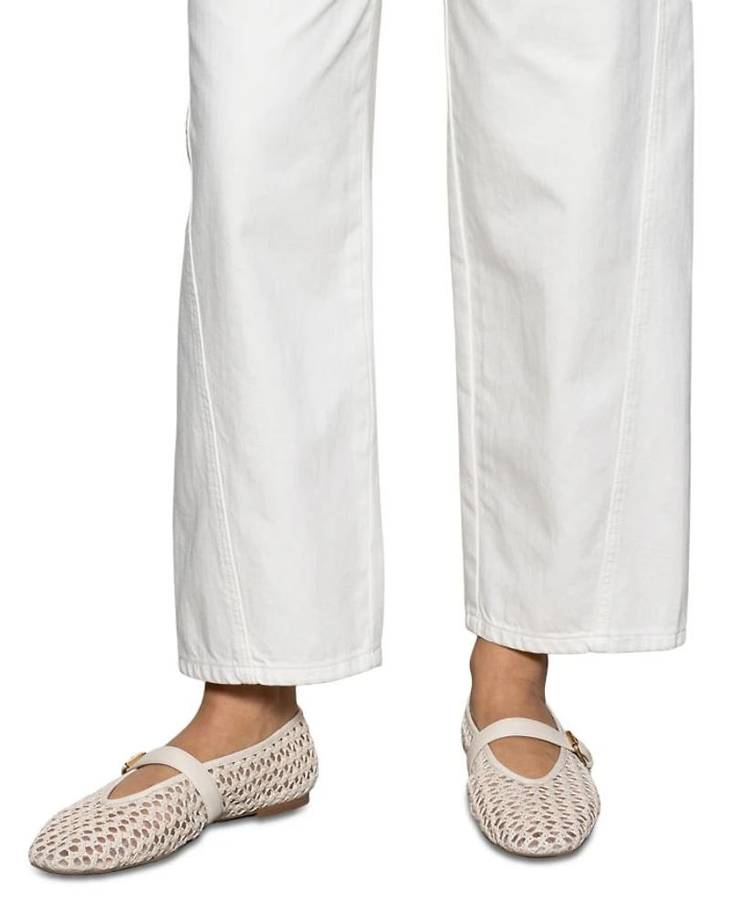 District High Rise Column Ankle Jeans Bleached White