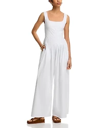 Line & Dot Abbott Poplin Pleated Jumpsuit