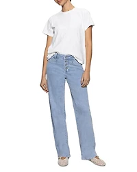 Luna Mid Rise Wide Leg Jeans Blue Moonlight