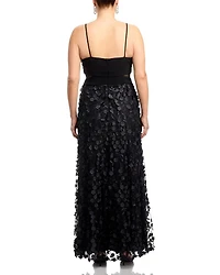 Floral Applique Gown - Exclusive