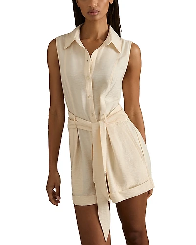 Reiss Belted Sleeveless Playsuit