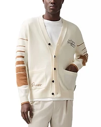 x McLaren Boom Racing Regular Fit Wool Varsity Cardigan Sweater