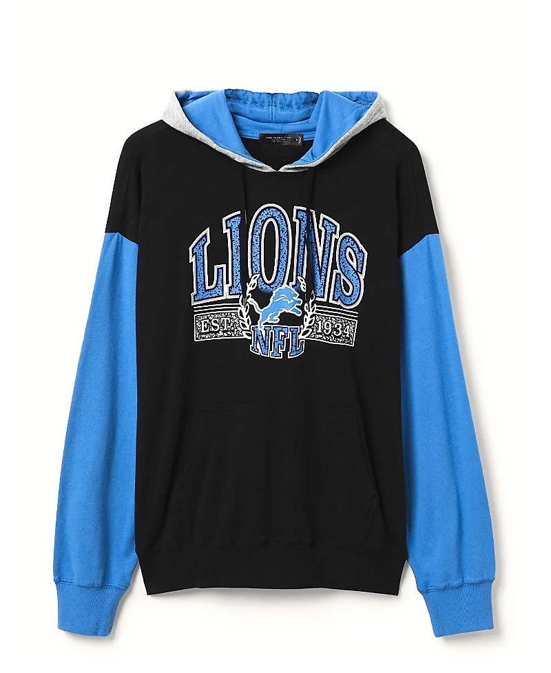 Junk Food Clothing Unisex Nfl Detroit Lions Tri Color Block Hoodie