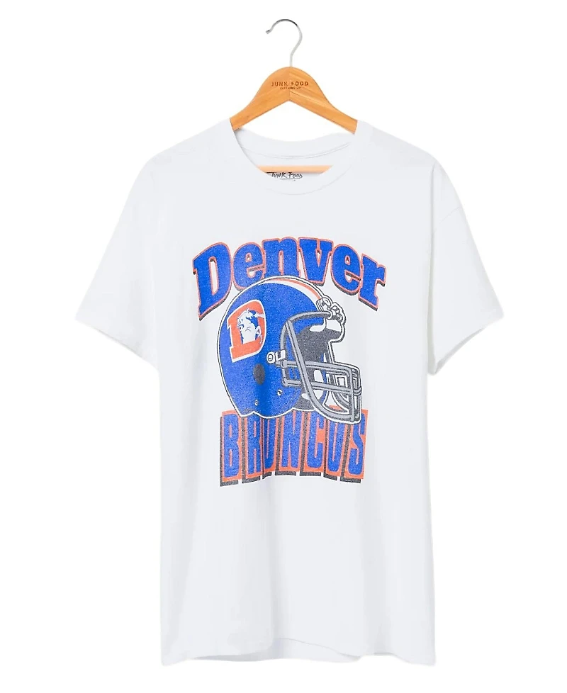 Junk Food Clothing Unisex Nfl Denver Broncos Throwback Helmet Flea Market Tee