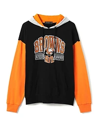 Junk Food Clothing Unisex Nfl Cleveland Browns Tri Color Block Hoodie
