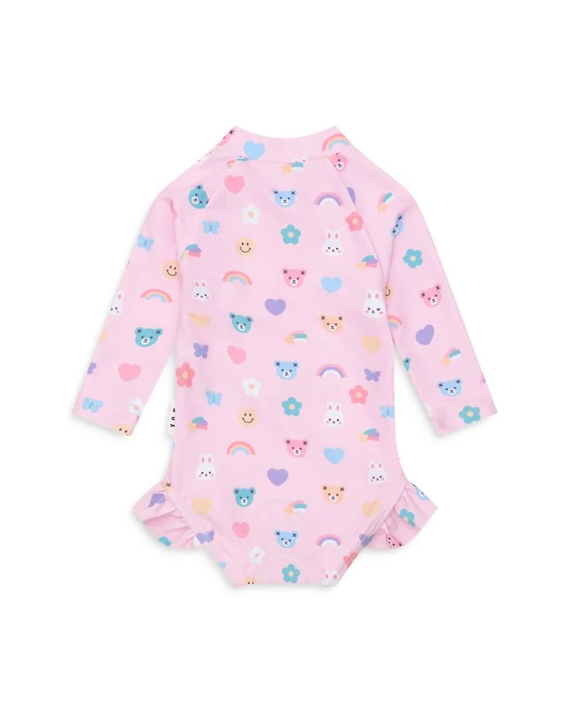 Girls' Hux Emoji Zip Swimsuit - Baby