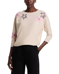 Sioni Flower Embroidery Dolman Sleeve Sweater