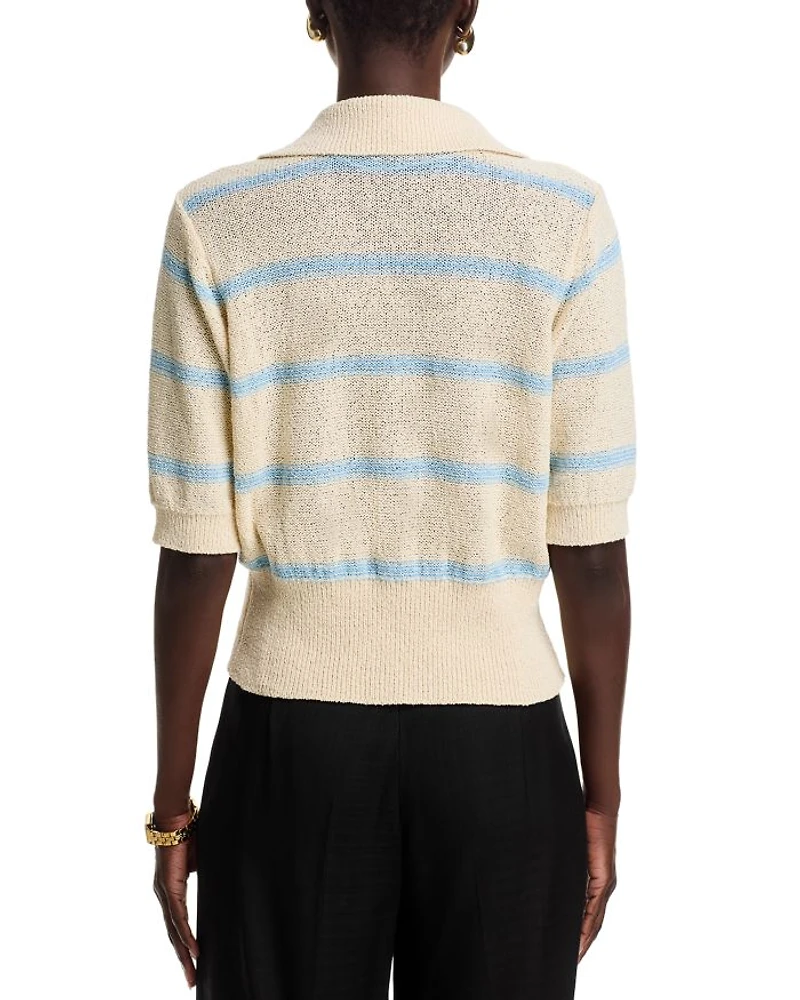 Cherry Stripe Polo Neck Sweater