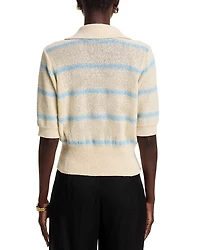Cherry Stripe Polo Neck Sweater