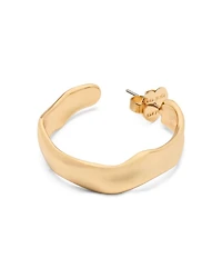 Molten Huggie Hoop Earrings in Gold Tone