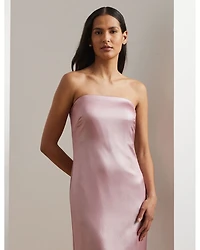 Foiled Charmeuse Strapless Gown