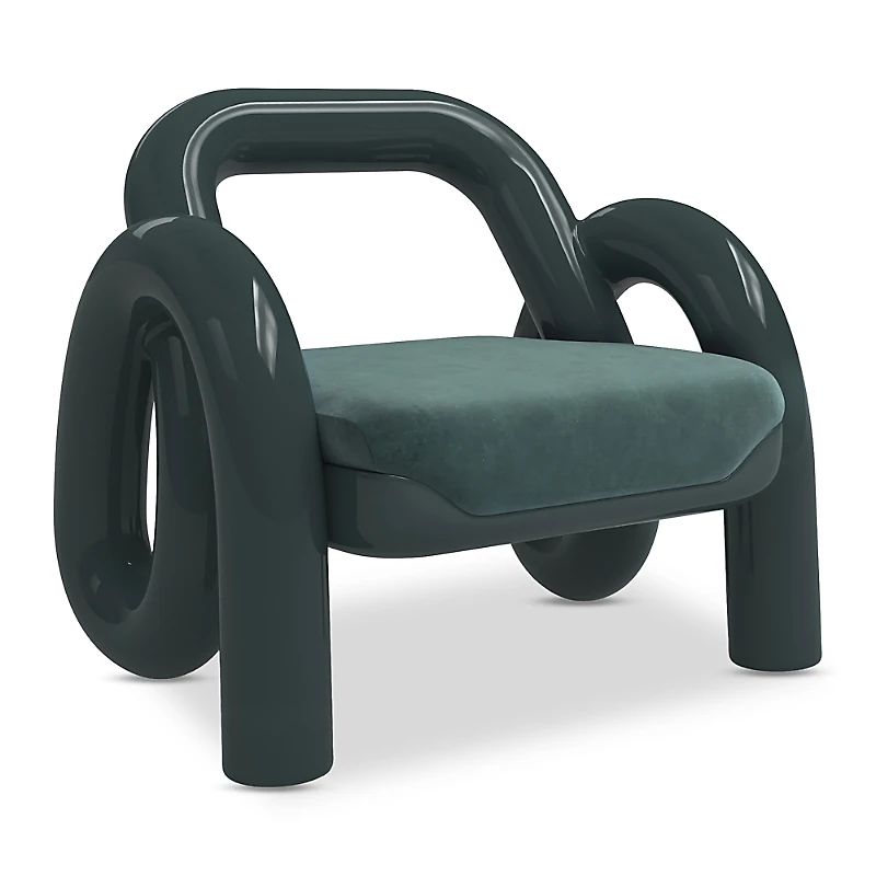 Caracole Gelee Accent Chair, Blue Green Gloss