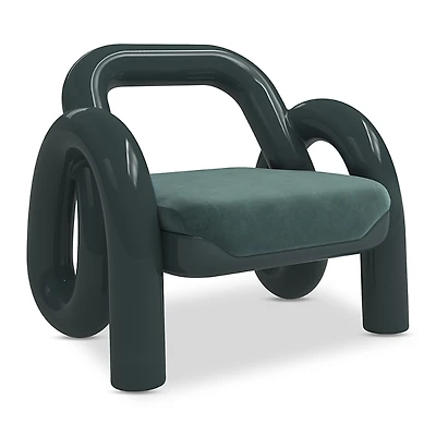 Caracole Gelee Accent Chair, Blue Green Gloss