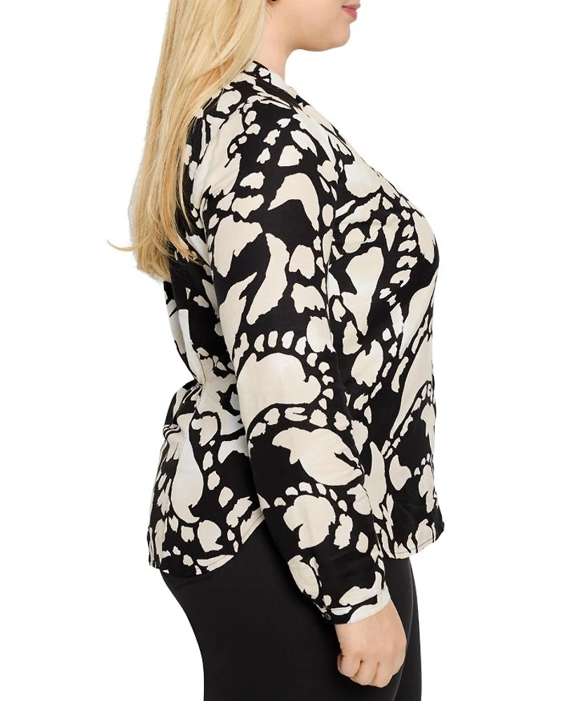 Plus Evening Petal Long Sleeve Blouse