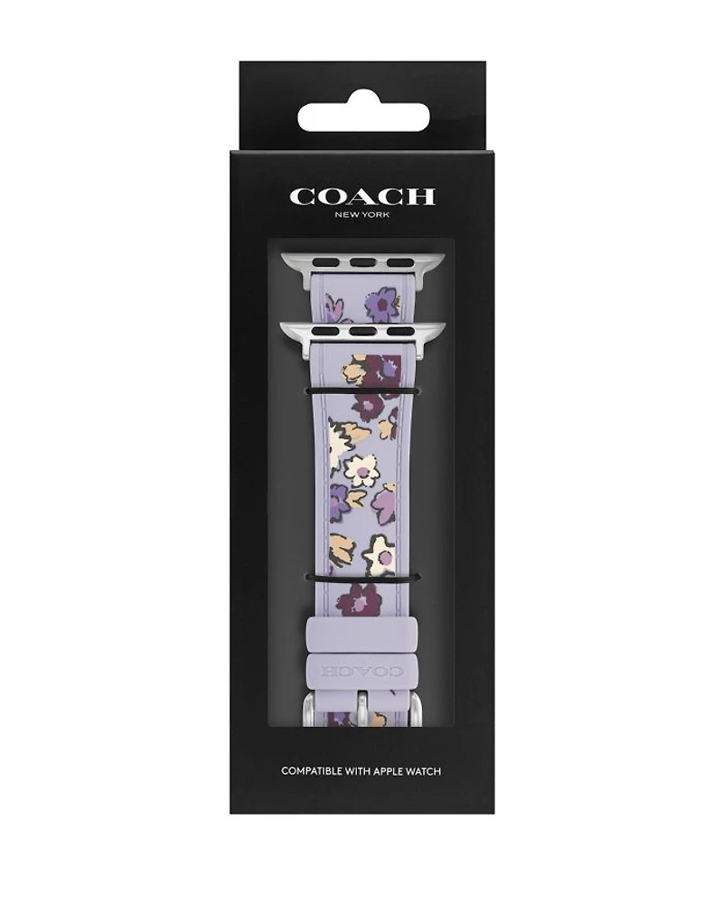 Apple Watch® Purple Floral Print Silicone Strap, 38/40/41mm