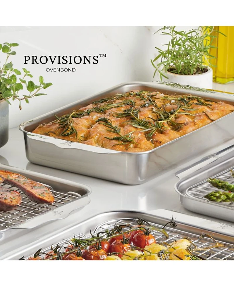 OvenBond® 9" x 13" Rectangular Tri-ply Clad Stainless Steel Baking Pan, Large
