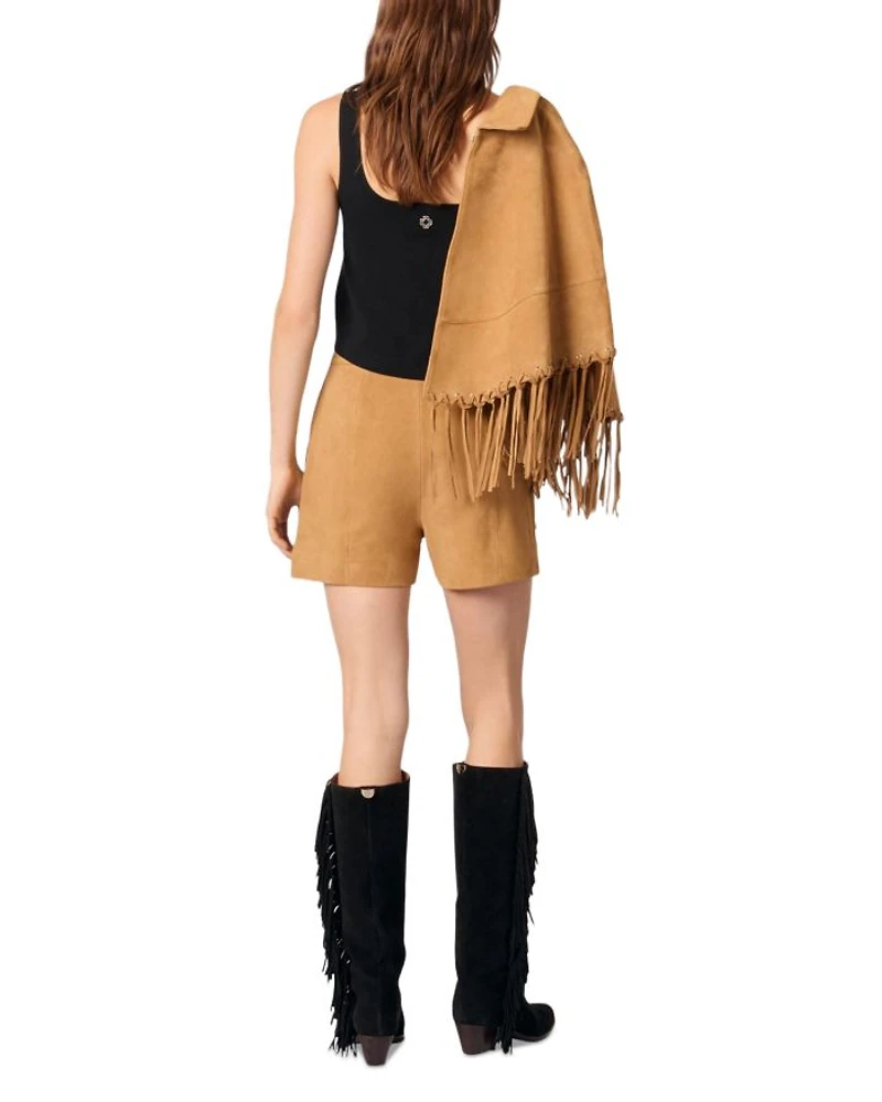 Fringed Nubuck Shorts