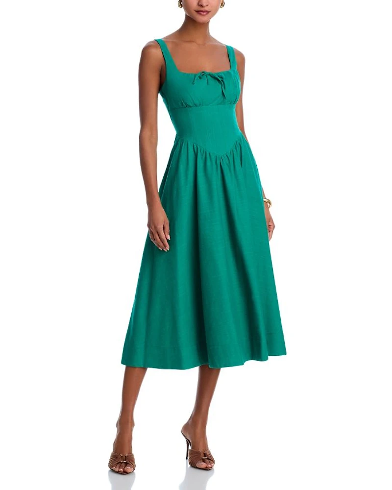 Tie Front Midi Dress - Exclusive