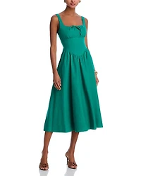 Tie Front Midi Dress - Exclusive