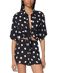 kate spade new york Dot Print Cover Up Shirt