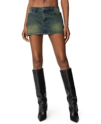 Edikted Riviere Washed Denim Mini Skirt
