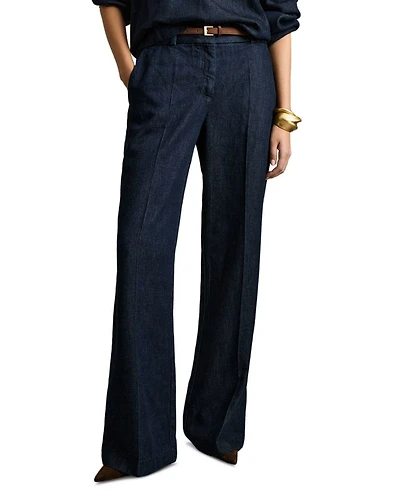 Reed Denim Look Wide Leg Pants