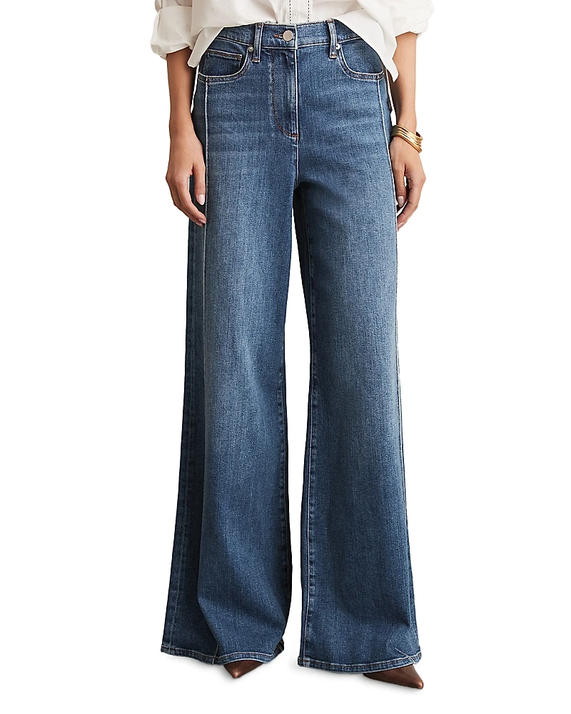Reiss Heather High Rise Wide Leg Jeans