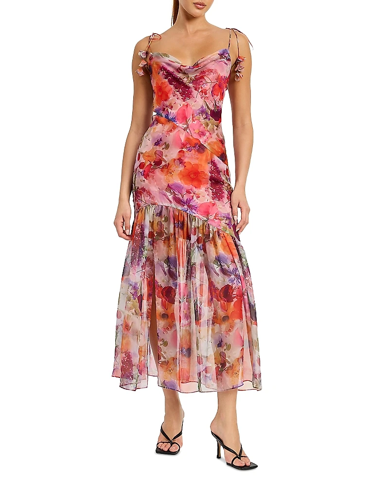En Saison Magnolia Tie Shoulder Maxi Dress