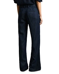 Petite Reed Denim Look Wide Leg Pants