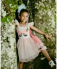 Sequins Secret Butterfly Twirl Dress with Wings Costume - Ages 5-7 Years