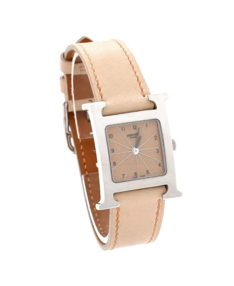 Heure H Quartz Watch in Stainless Steel and Leather 21mm