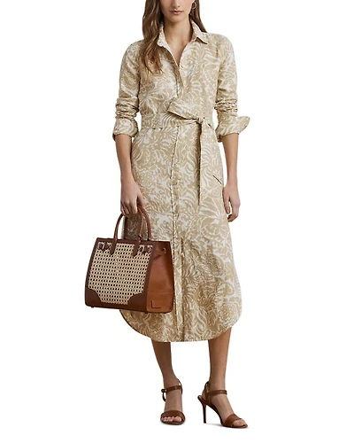 Floral Linen Shirtdress