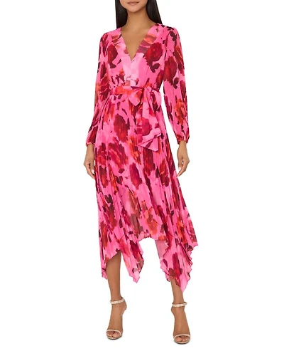 Liora Blurred Blossom Pleated Dress