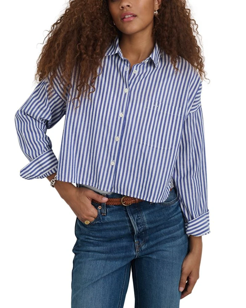 Jo Cropped Striped Shirt
