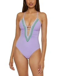 Fiesta Plunge One Piece Swimsuit