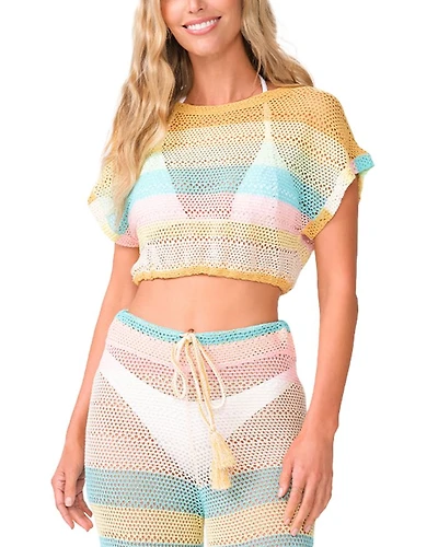 Renee Crochet Cropped Top Swim Cover-Up