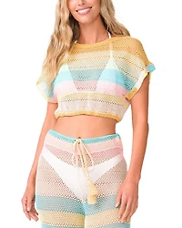 Renee Crochet Cropped Top Swim Cover-Up