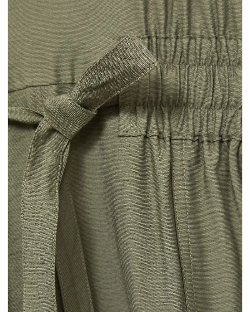 Petites Cecelia Shirred Waist Midi Dress