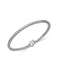 Certified Tennis Bracelet in 14K White Gold, 4.0 tcw