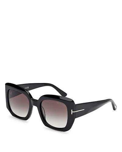 Carla Square Black Sunglasses, 52mm
