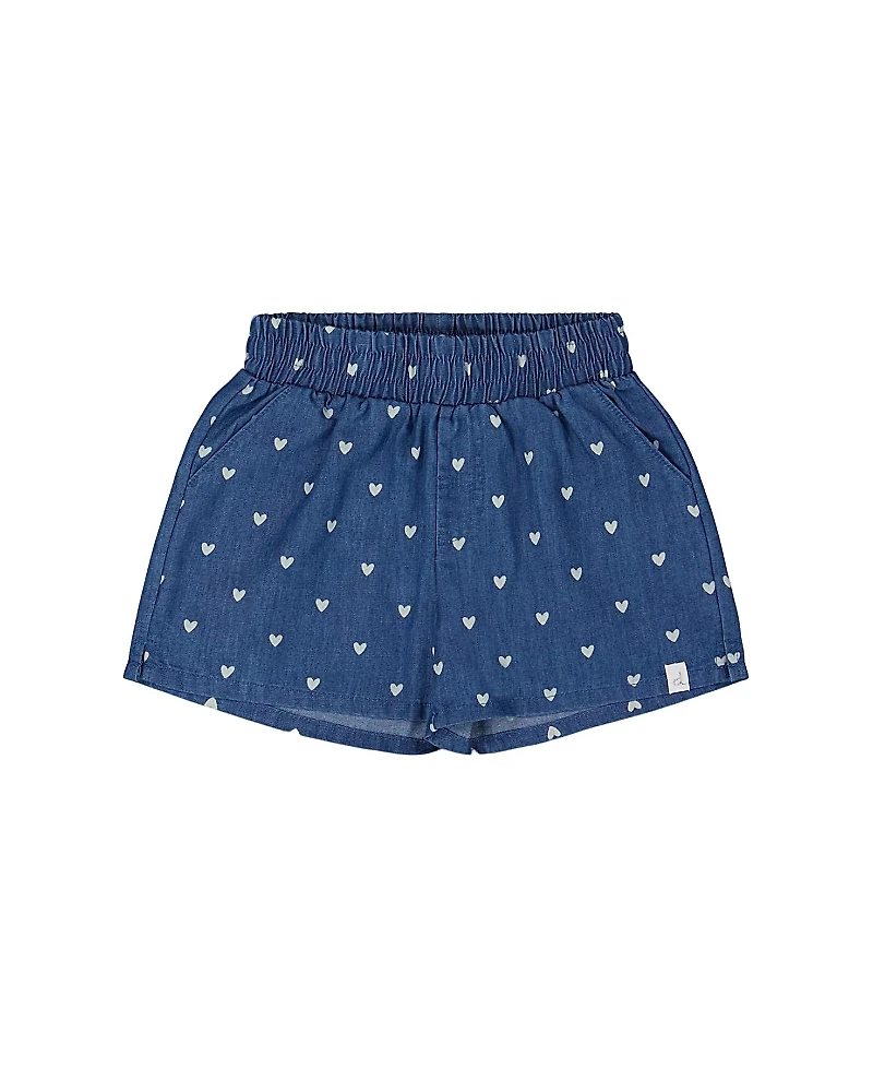 Deux par Deux Girls' Printed Chambray Short - Little Kid