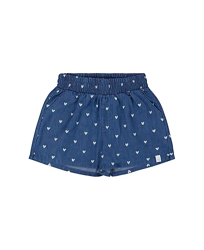 Deux par Deux Girls' Printed Chambray Short - Little Kid