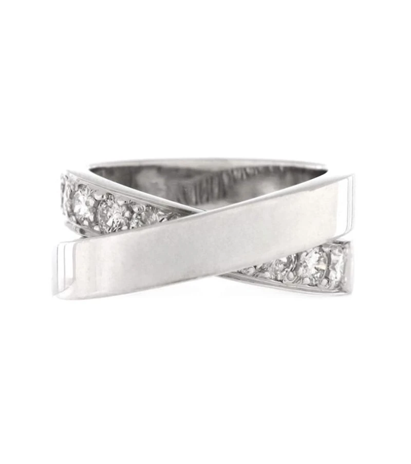 Paris Nouvelle Vague Crossover Ring 18K White Gold with Diamonds