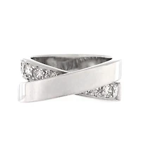 Paris Nouvelle Vague Crossover Ring 18K White Gold with Diamonds