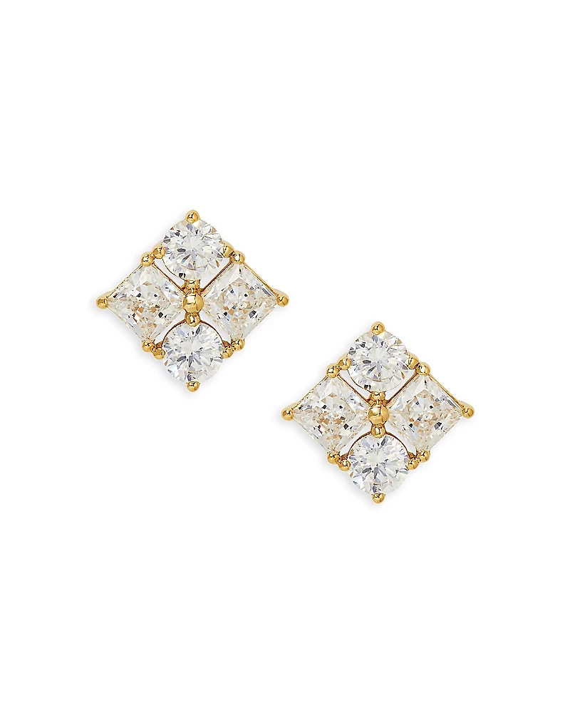 Nadri Cubic Zirconia Cluster Stud Earrings