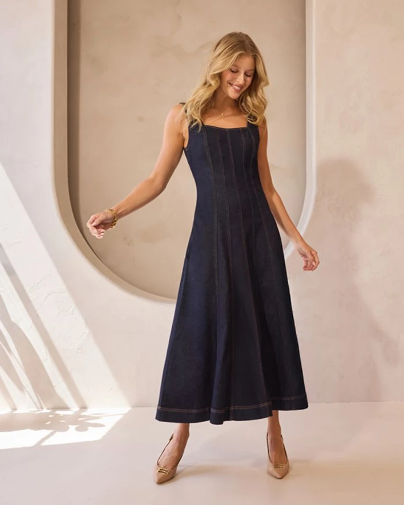Smocked Back Midi Dress