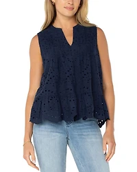 Eyelet Pintuck Front Top