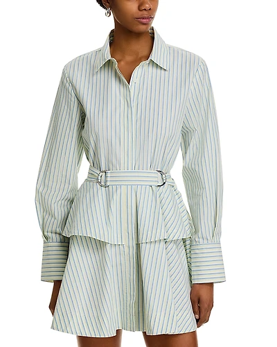 Derek Lam 10 Crosby Katherine Belted Poplin Button Down Dress